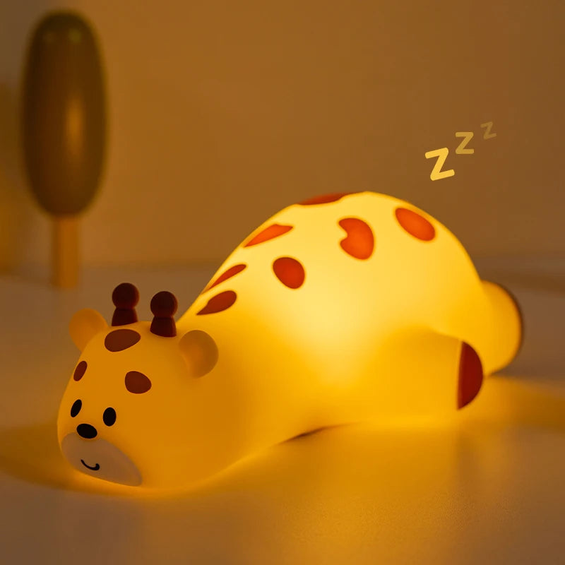 Fox & Rabbit Silicone Night Light – Rechargeable, Touch Sensor, Timer Bedside Lamp for Nursery & Kids’ Room