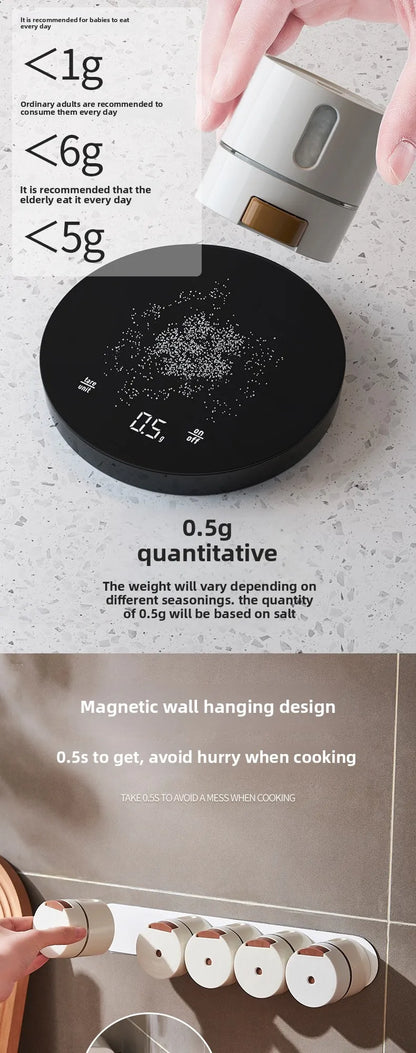 Kitchen Supplies Magnetic Spice Jars Set Pepper Seasoning Plastic Spice Tins Storage Jars Tins Sprays Organizer Rack Home