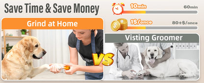 6-Speed Electric Dog Nail Grinder – Super Quiet Rechargeable Pet Nail Trimmer