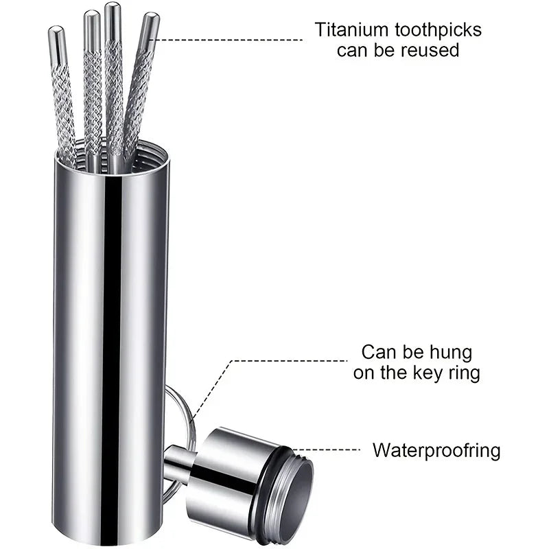 Reusable Stainless Steel Toothpicks – Portable Teeth Cleaner & Oral Care Tool