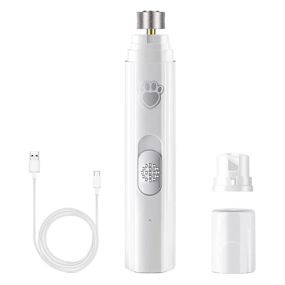 Electric Dog Nail Grinder & Pet Nail Clipper – USB Rechargeable Painless Nail Trimmer with Polisher Wheel for Small & Large Pets