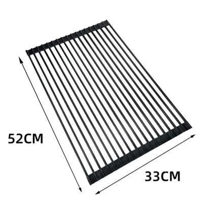 Kitchen Foldable Dish Drying Rack Silicone, Multi-Purpose Foldable Sink Drying Mat, Heat-Resistant and Rust-Proof Dish Rack