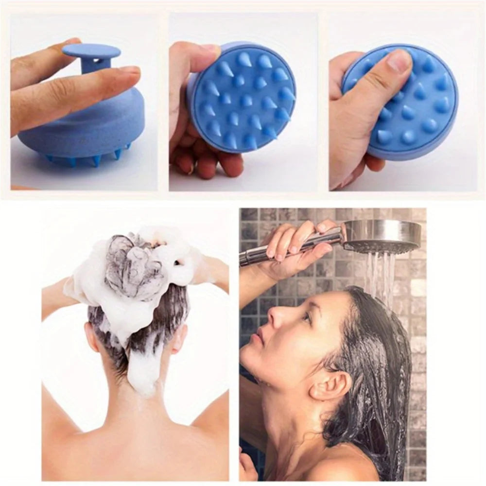 Silicone Shampoo Brush – Scalp & Body Massage Bath Shower Brush for Hair Washing