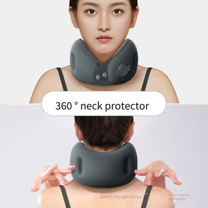 Inflatable U-Shaped Travel Pillow – Portable Soft Neck Pillow for Airplane, Car & Train with Storage Bag