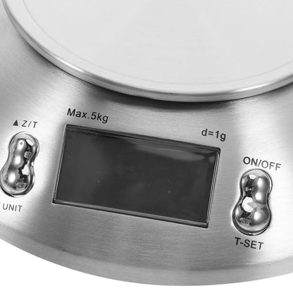 Kitchen Weight Tool Digital Kitchen Scale Stainless Steel LCD Screen Baking Scale High Accuracy 5000g/1g Cooking Scale Vegetable