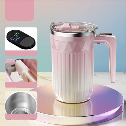 450ml Automatic Self-Stirring Heated Coffee Mug – Rechargeable Mixing Cup with