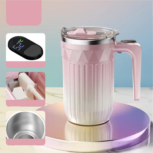 450ml Automatic Self-Stirring Heated Coffee Mug – Rechargeable Mixing Cup with