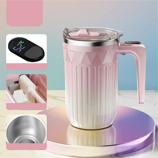 450ml Automatic Self-Stirring Heated Coffee Mug – Rechargeable Mixing Cup with