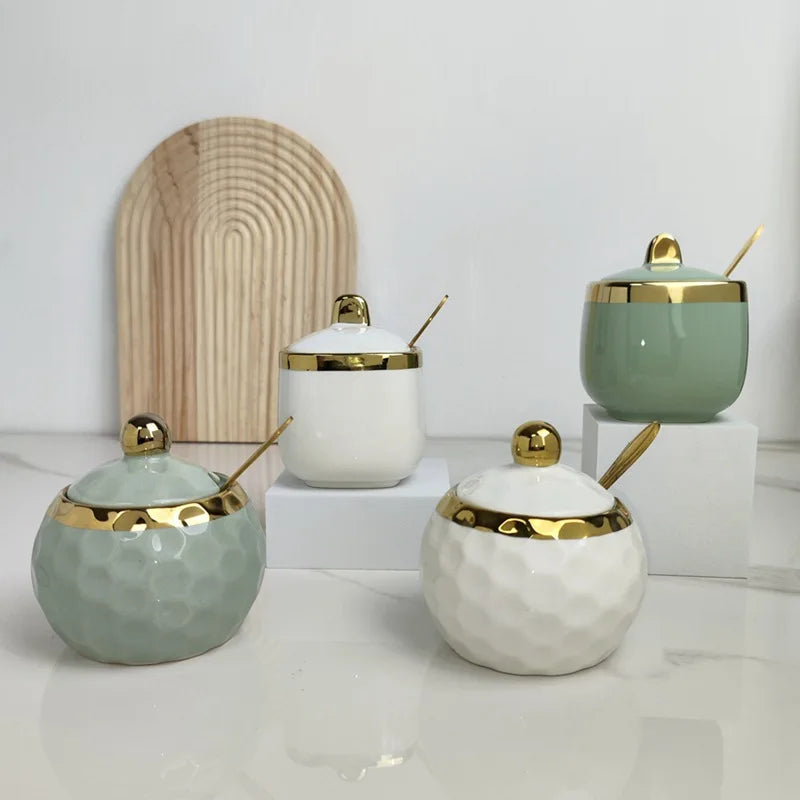 Kitchen Supplies, Ceramic Seasoning Jar, Salt and Pepper Shakers, Seasoning Box, Vinegar Pot, Spice Jar, Seasoning Organizer