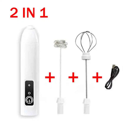 Electric Milk Frother & Handheld Mixer – Mini Portable Blender for Eggs, Coffee, and Foaming