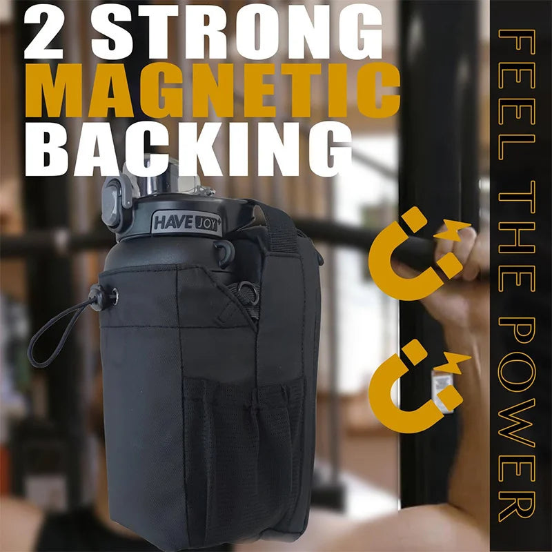 Magnetic Gym Bag – Large Capacity Portable Carrier with Phone Pocket & Water Bottle Pouch, Gym Accessories Organizer