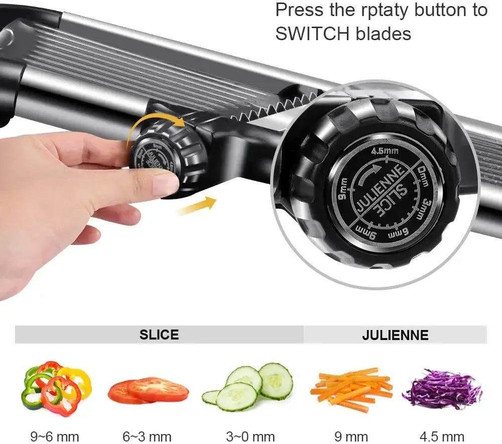 Kitchen Slicer Adjustable Stainless Steel Food Fruit Vegetable Tools Potato Onion Slicer French Fry Cutter, Slicer Julienne