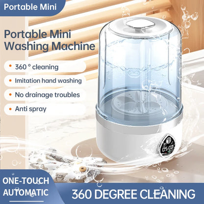 Mi Portable Wireless Washing Machine – 1.5L Mini Underwear & Socks Cleaner with LED Bucket