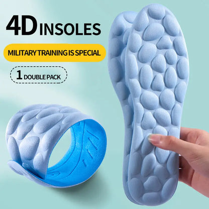4D Cloud Technology Sports Insoles – Soft PU Sole with Shock Absorption, Breathable Cushion for Running & Orthopedic Foot Care