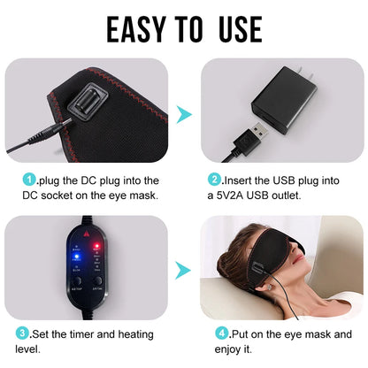 Portable Electric Heated Eye Massager – USB-Powered Warm Eye Mask for Dry Eyes, Dark Circles & Sleep Relief