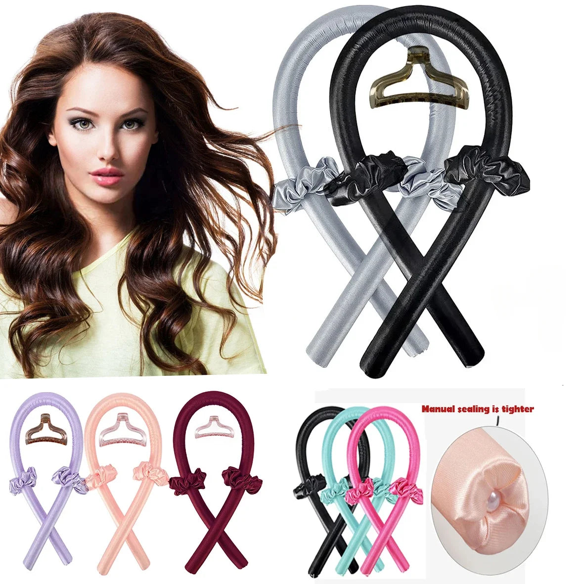 Heatless Curling Rod Headband No Heat Silk Curls Ribbon Hair Rollers Sleeping Soft Headband Lazy Hair Curlers Hair