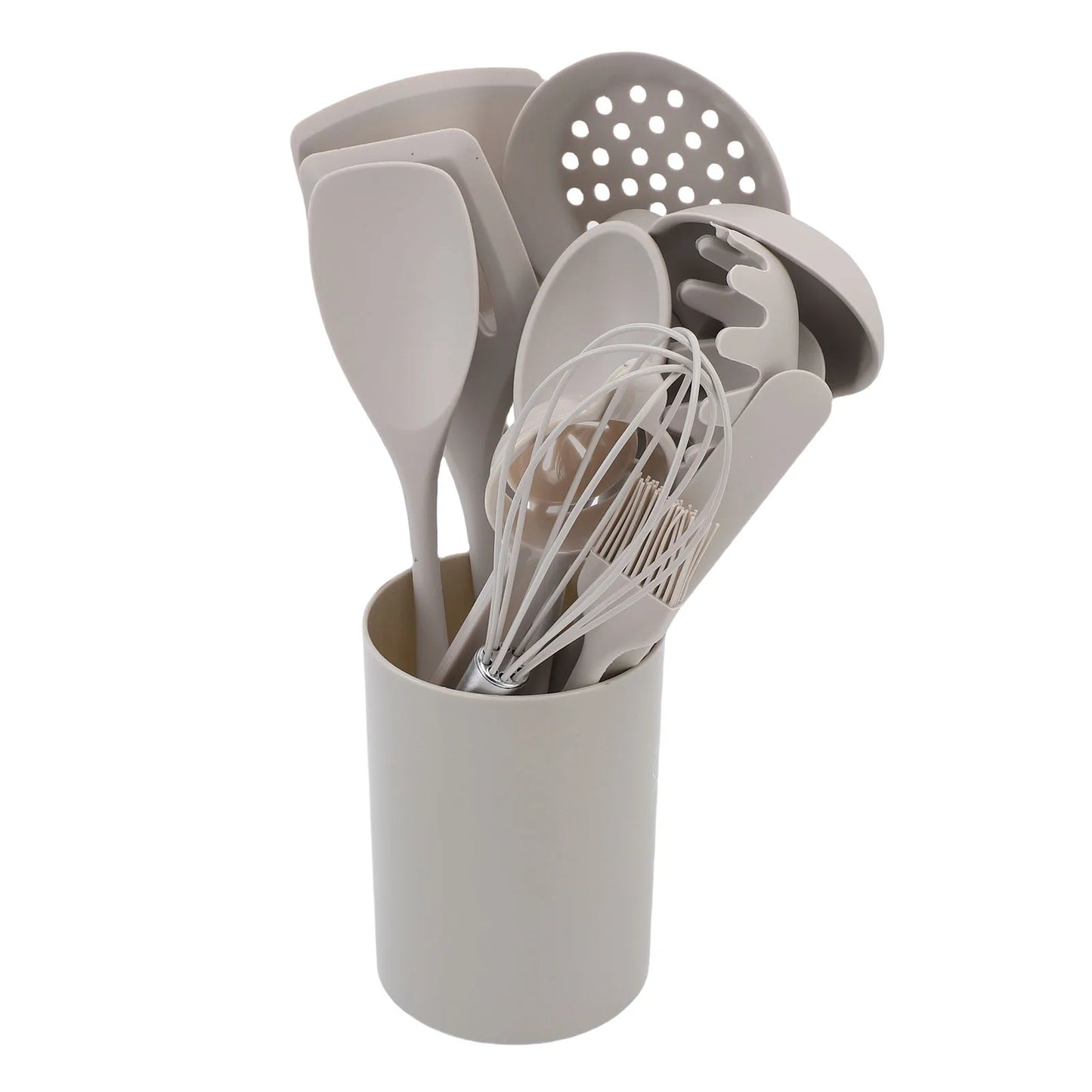 Kitchen Spatula Set Safe Anti Scald Easy Cleaning Kitchen Utensils Set Nonstick Heat Proof Silicone with Holder for Cooking