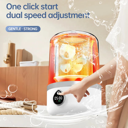 Mi Portable Wireless Washing Machine – 1.5L Mini Underwear & Socks Cleaner with LED Bucket