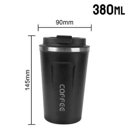 Car Coffee Mug - 380ml & 510ml Leak-Proof Thermos Travel Cup, Double-Wall Stainless Steel Vacuum Mug