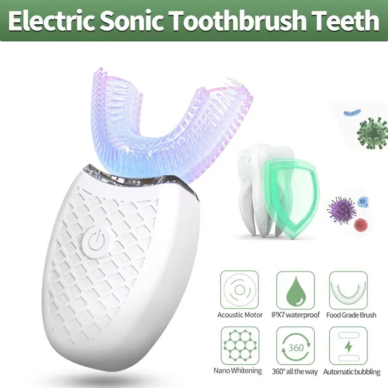 Home Use Teeth Whitening Kit with 5 LED Blue Lights 30 Mins Battery Version Powder Version