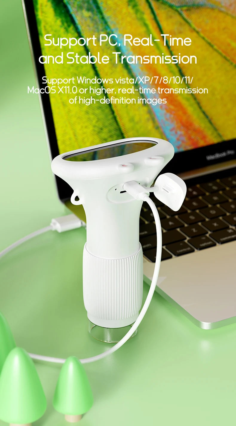 Kids Microscope 1000x Magnification 200MP With LED Light – Educational Science Toy for Children, Photo & Video Function