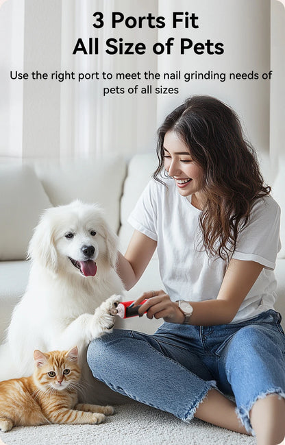 Pet Electric Nail Grinder  – Rechargeable Dog & Cat Nail Clipper with LED Light, 7-Speed Adjustable Paw Grooming Tool