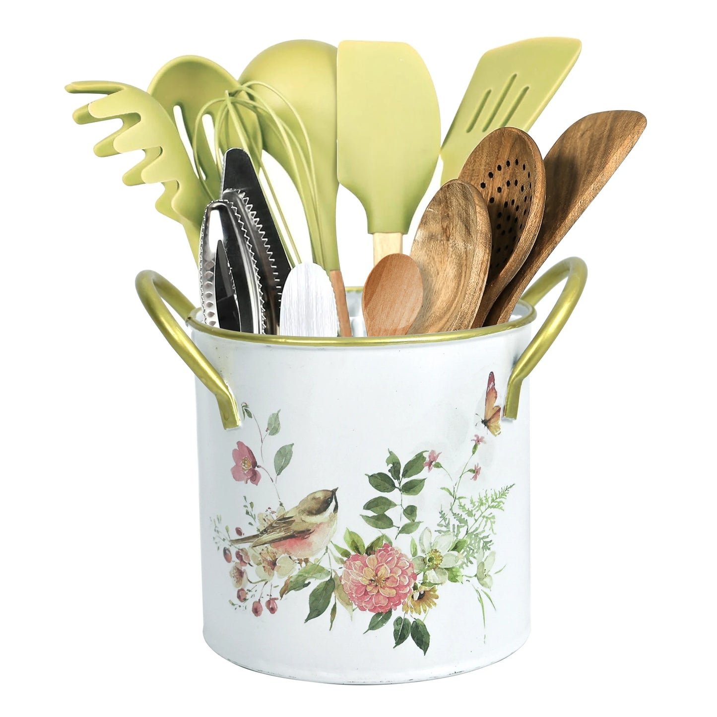 Kitchen Utensil Holder for Kitchen Cunter, Stylish kitchen Cooking Utensil, Farmhouse Spatula Holder for Countertop