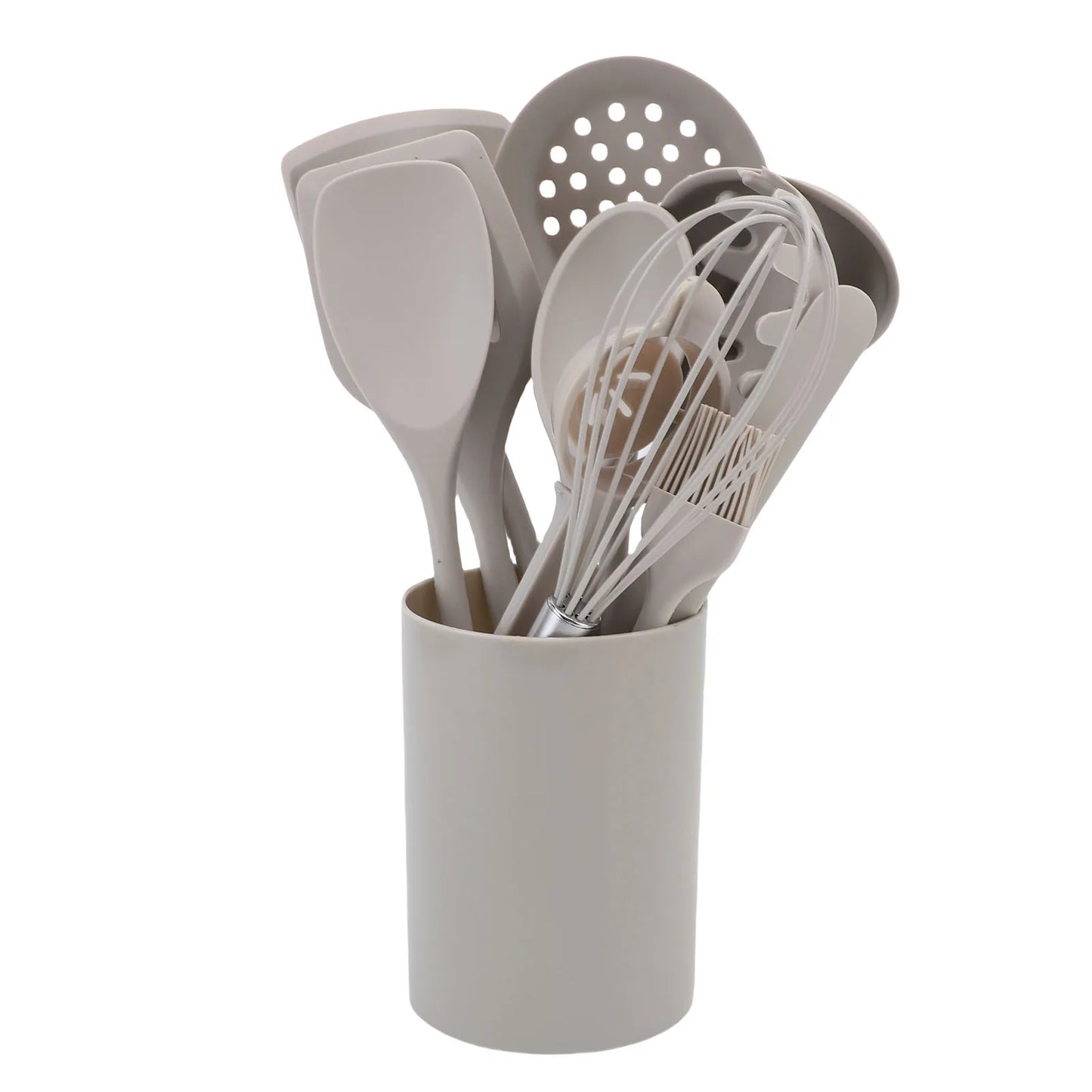 Kitchen Spatula Set Safe Anti Scald Easy Cleaning Kitchen Utensils Set Nonstick Heat Proof Silicone with Holder for Cooking