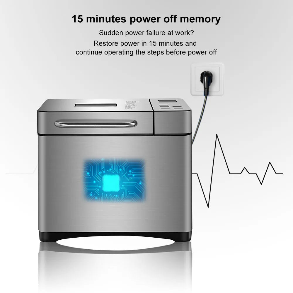 Multi-Functional Automatic Bread Maker – 17 Menus, Dough Mixing, Fermentation, Timer & Keep Warm