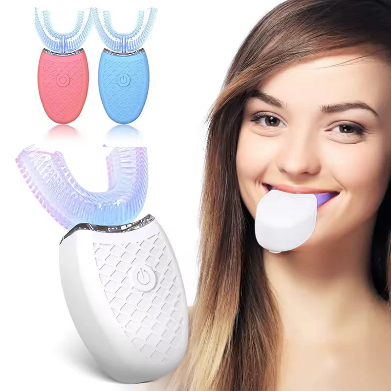 Home Use Teeth Whitening Kit with 5 LED Blue Lights 30 Mins Battery Version Powder Version