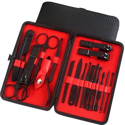 Professional Nail Clippers & Grooming Set – Scissors, Pliers, Pedicure Knife & Ear Spoon with Case