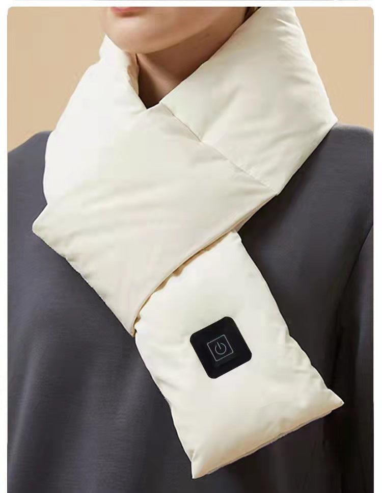 USB Heated Rabbit Fur Scarf – Winter Warmth Neck Wrap for Cozy Comfort