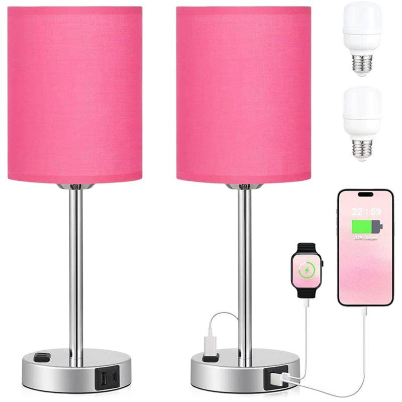 Rechargeable Fabric Table Lamp – Mobile Phone Powered LED Light for Living Room & Bedroom Décor
