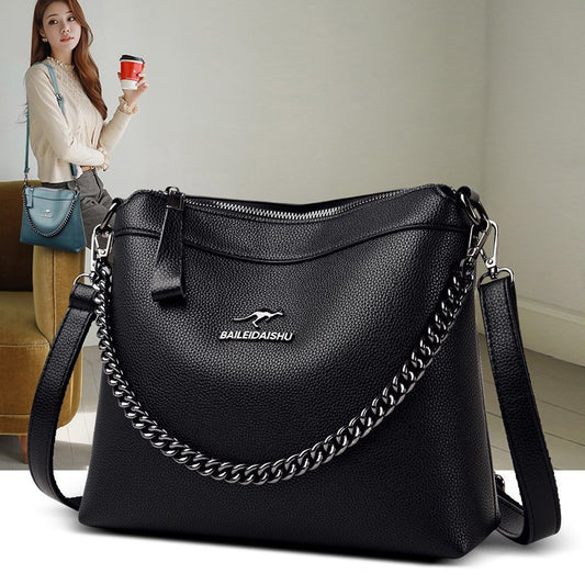 Large Capacity Casual Crossbody Handbag | Urban PU Leather Shoulder Bag with Pockets