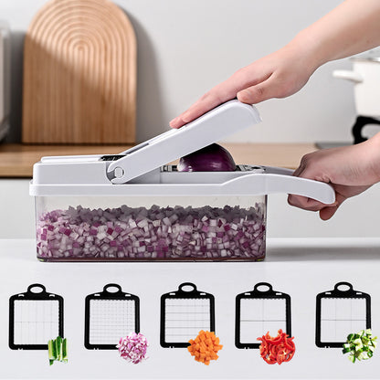 Multi-Function Vegetable Chopper – Manual Slicer, Dicer & Shredder for Easy Meal Prep