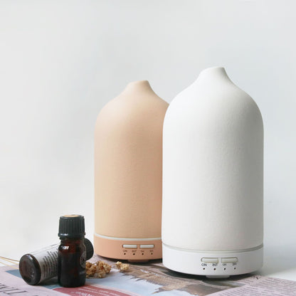 5-Color Ceramic Ultrasonic Aroma Diffuser – Humidifier & LED Lamp for Home & Office