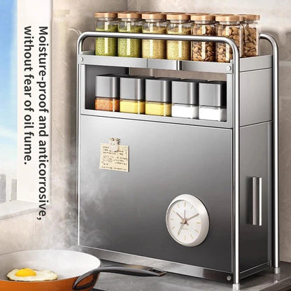 Kitchen Spice Organizer Kitchen Pull Out Seasoning Drawer Rack Countertop Dustproof Cup Storage Rack Multipurpose Spice Cabinet